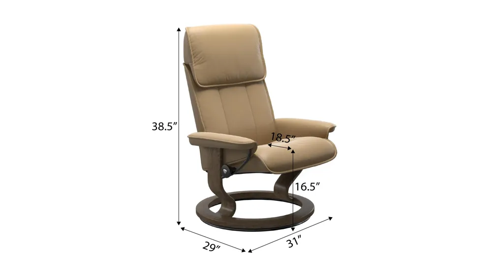 Admiral Medium Classic Recliner Dimensions