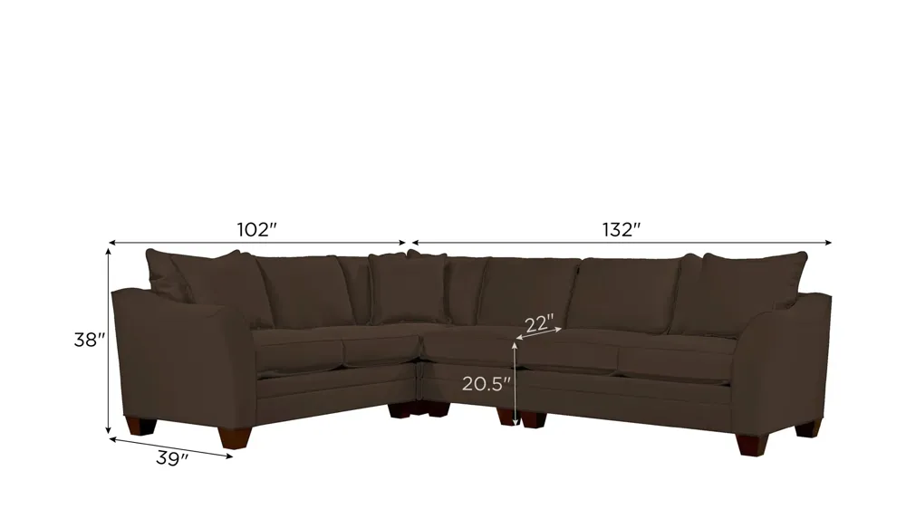 Foresthill 4-pc. Loveseat Sectional Sofa Dimensions