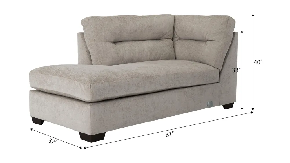 Oliver Left Arm Facing Chaise Dimensions