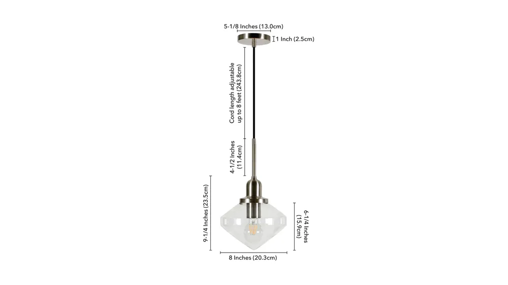 Lauren Pendant Dimensions