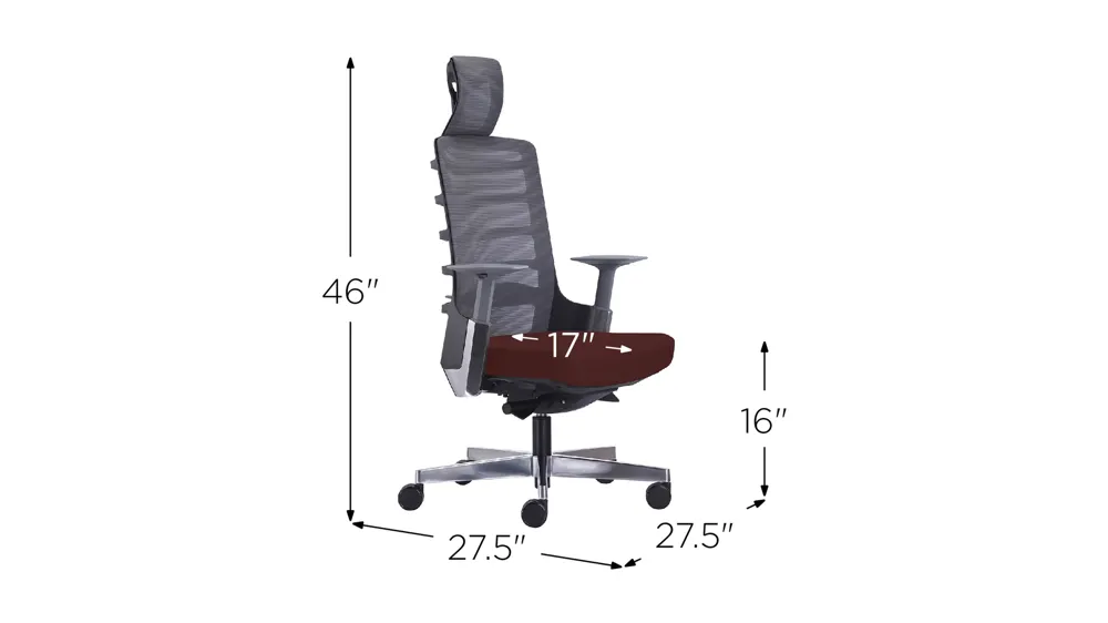 Seattle High Back Office Chair Dimensions