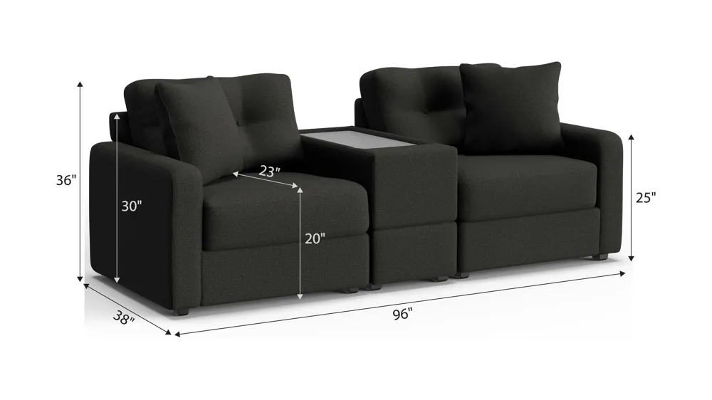 ModularOne 3-pc. Console Loveseat Dimensions