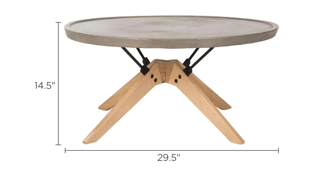 Delartin Indoor/Outdoor Modern Cocktail Table Dimensions