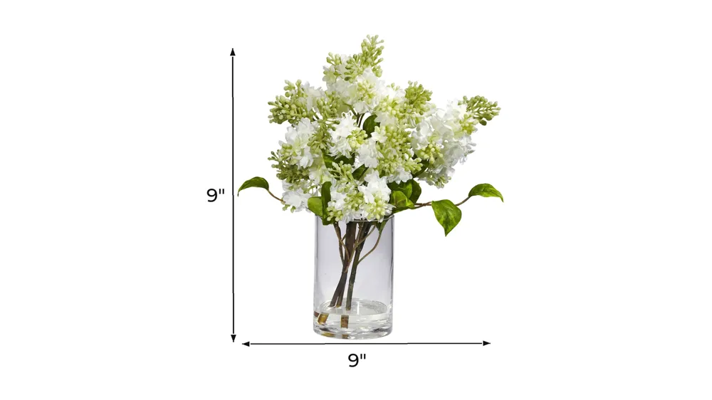 Lilac Silk Flower Arrangement Dimensions