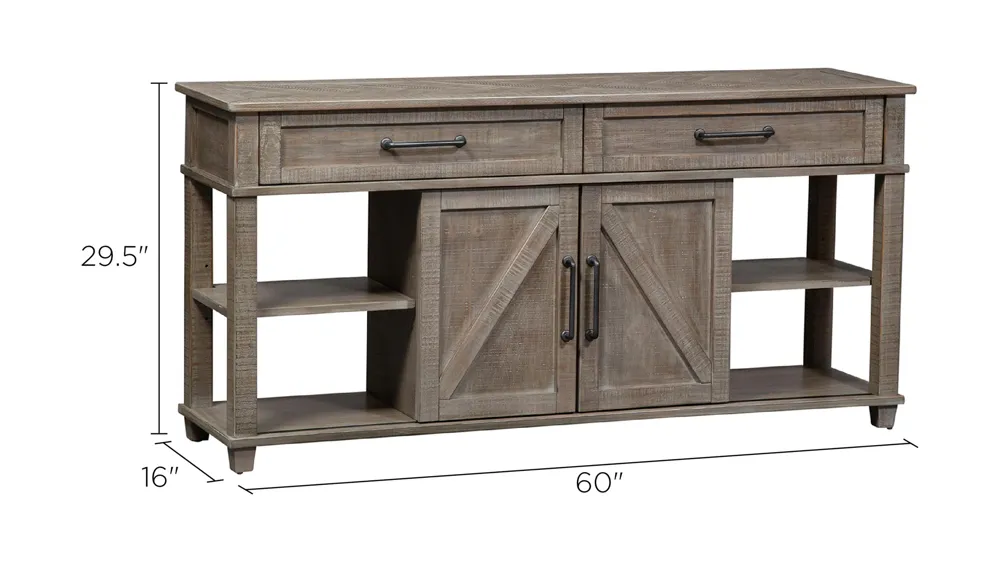 Parkland Falls Sofa Table Dimensions