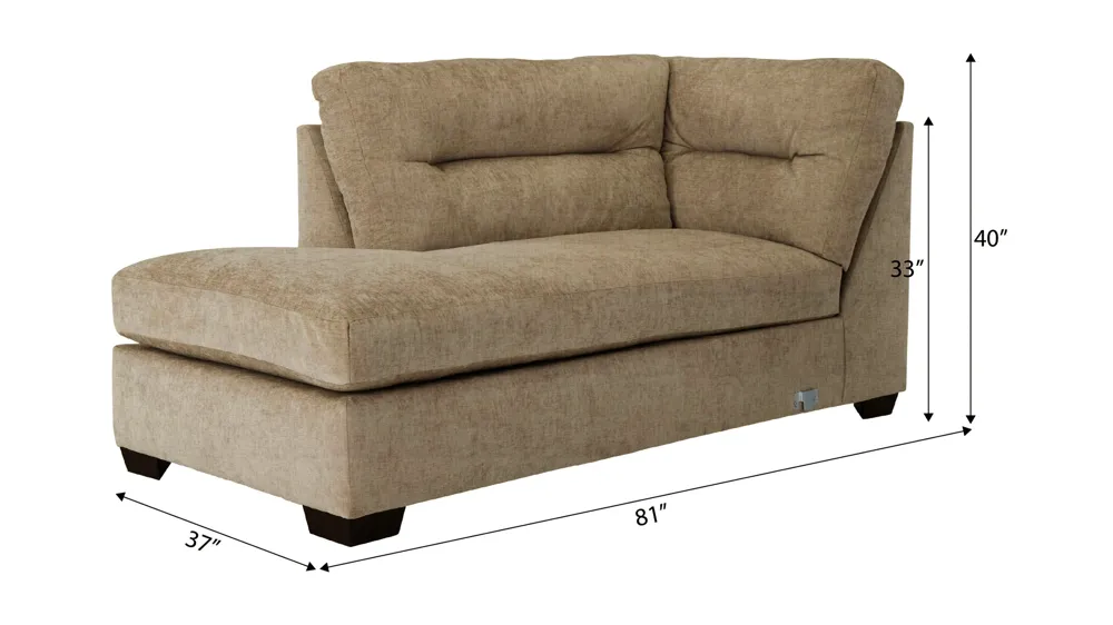 Oliver Left Arm Facing Chaise Dimensions