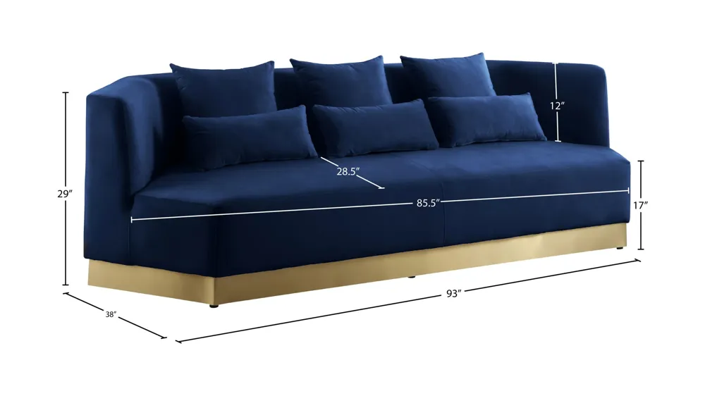 Marquis Velvet Sofa Dimensions