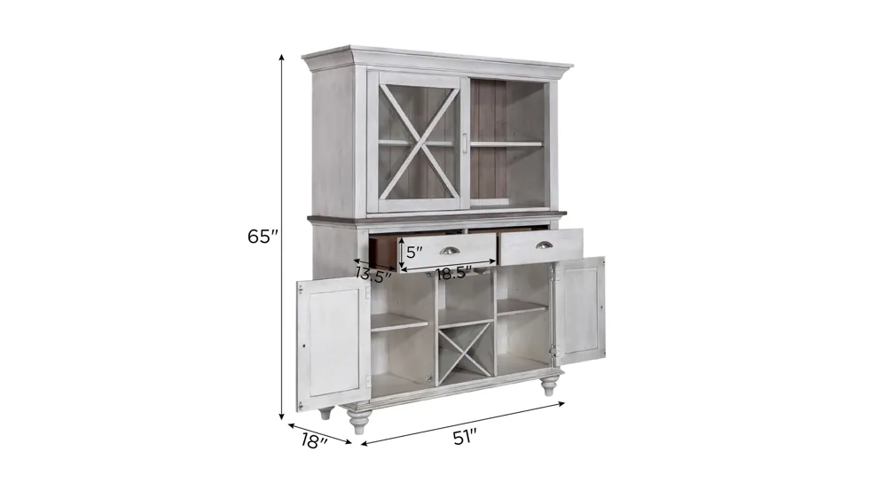 Ocean Isle Hutch and Buffet Dimensions