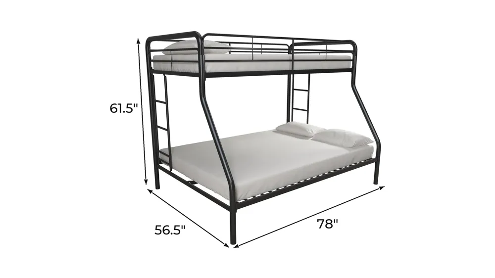 Dusty Twin over Full Metal Bed with Ladders Dimensions
