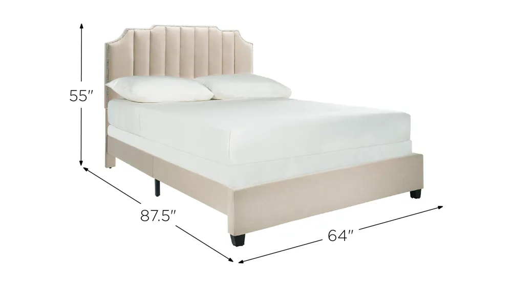 Streep Upholstered Queen Bed Dimensions
