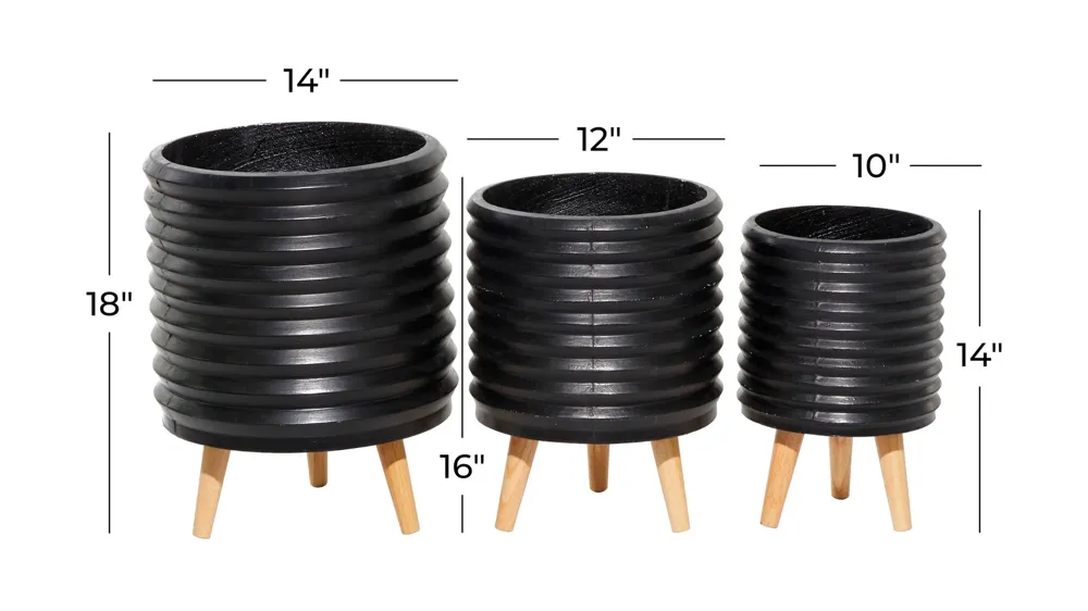 CosmoLiving Braunfels Planter Set of 3 Dimensions