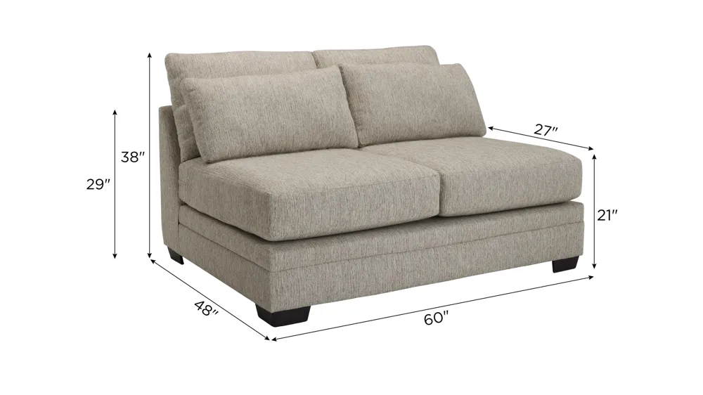 Easton Armless Loveseat Dimensions