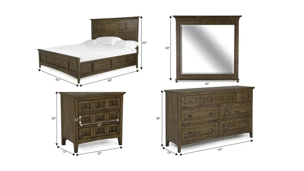 Ivy Ridge 4-pc. Bedroom Set w/ Panel Bed Dimensions