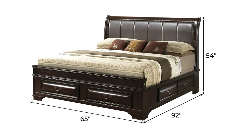 Sarasota Upholstered Storage Bed Dimensions