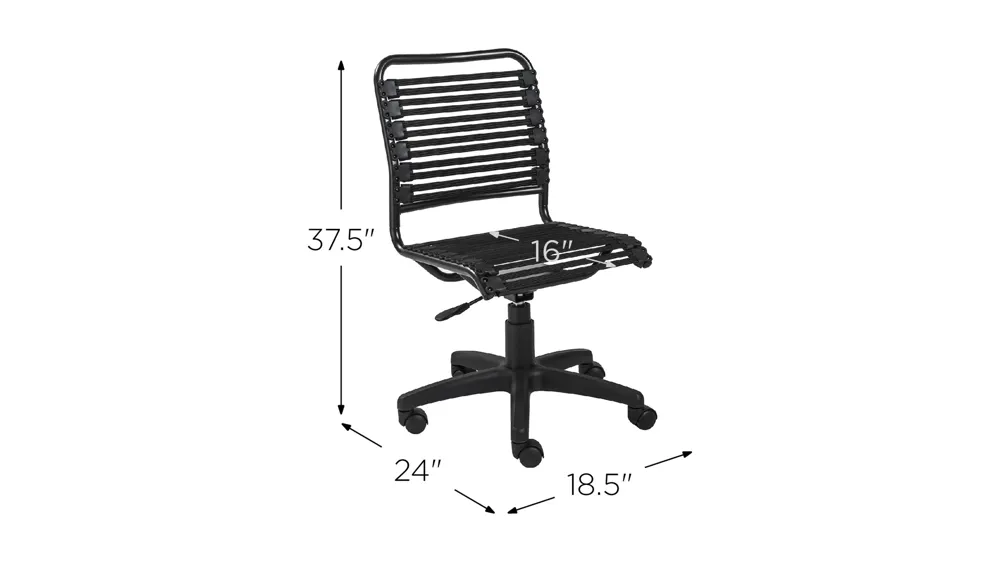 Allison Armless Bungie Office Chair Dimensions