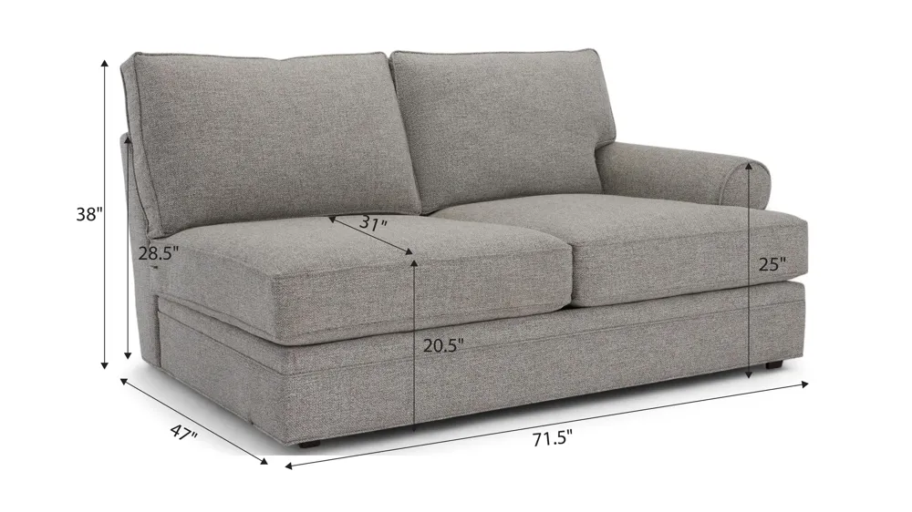 Nelson Right Arm Facing Loveseat Dimensions