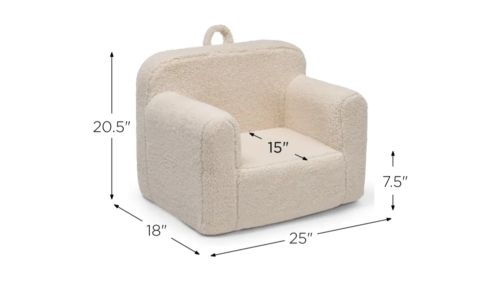 Cozee Sherpa Kids Chair by Delta Children Dimensions