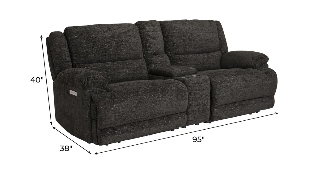 Filmore 3-pc. Dual Power Console Loveseat Dimensions