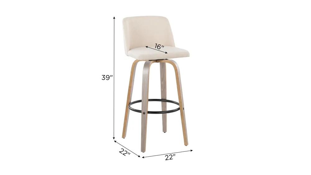 Toriano Barstool - Set of 2 Dimensions