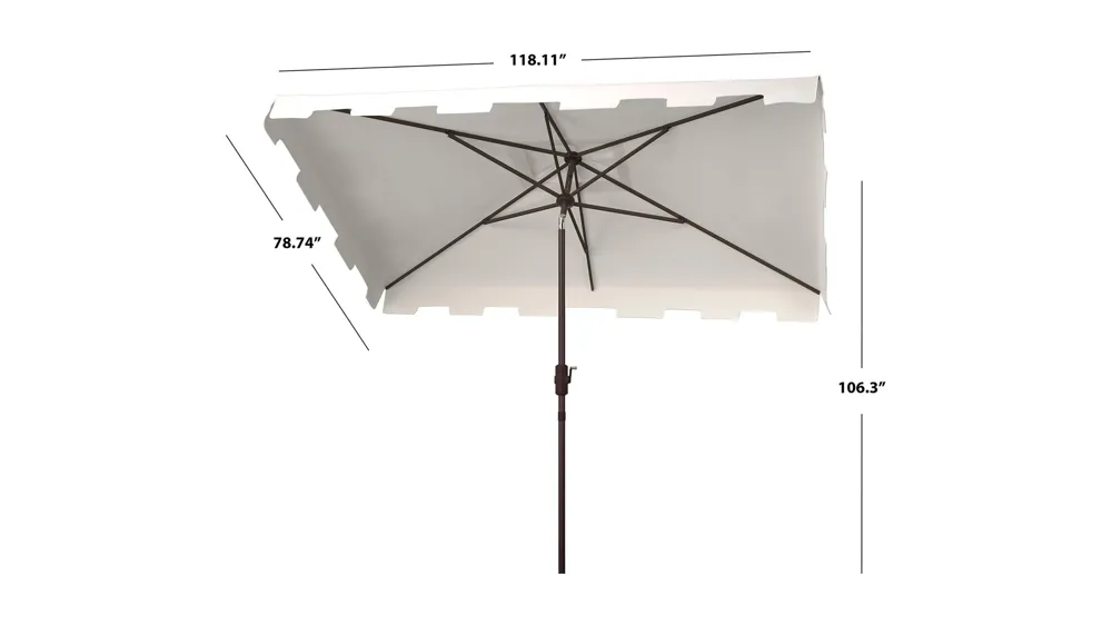 Burton 6.5 X 10 ft Rect Market Umbrella Dimensions