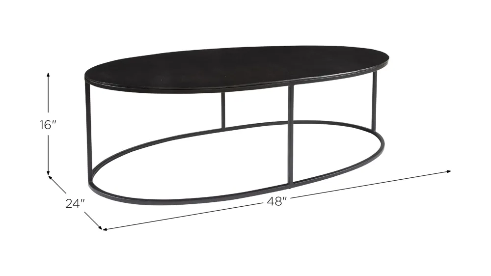 Coreene Oval Coffee Table Dimensions