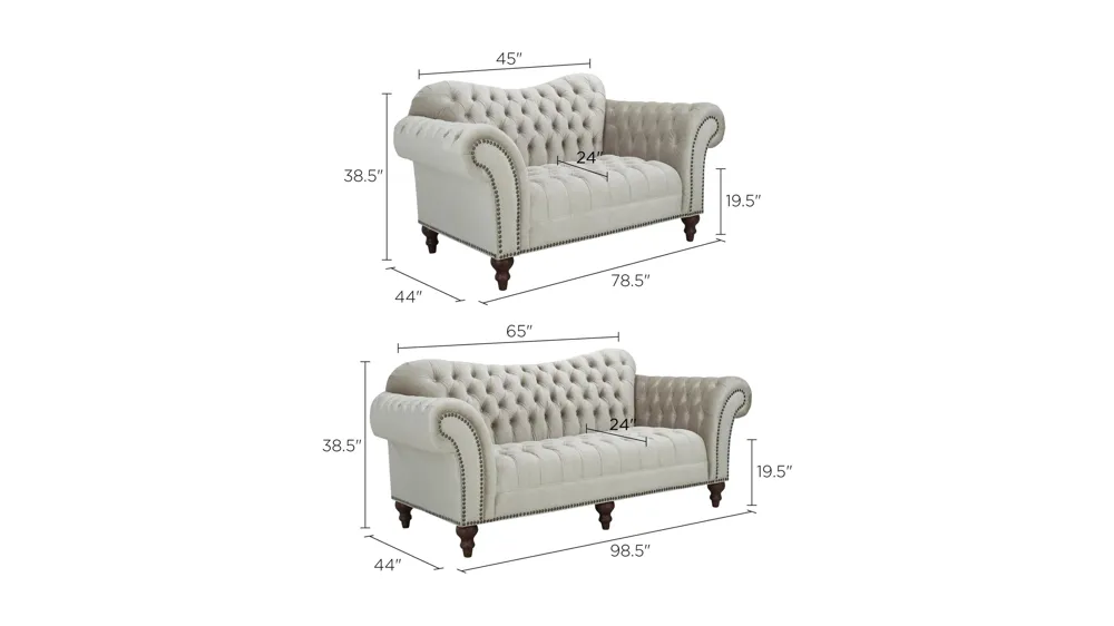 Duchess Living Room Set Dimensions