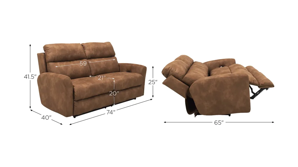 Prescott Power Loveseat Dimensions