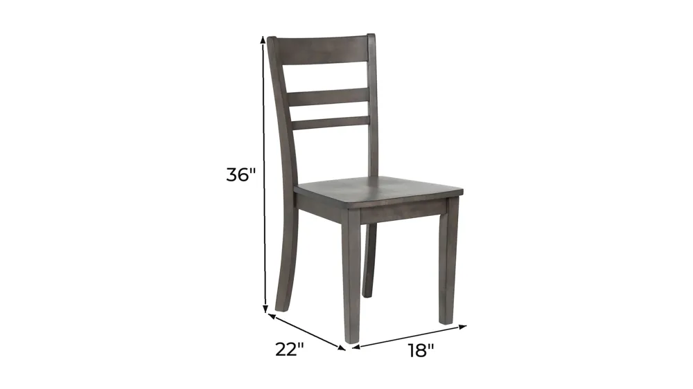 Eastlane Slat Back Dining Chair: Set of 2 Dimensions