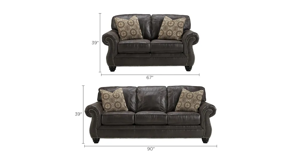 Duncan 2-pc. Sofa and Loveseat Set Dimensions