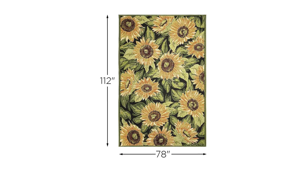 Marina Sunflowers Indoor/Outdoor Rug Dimensions
