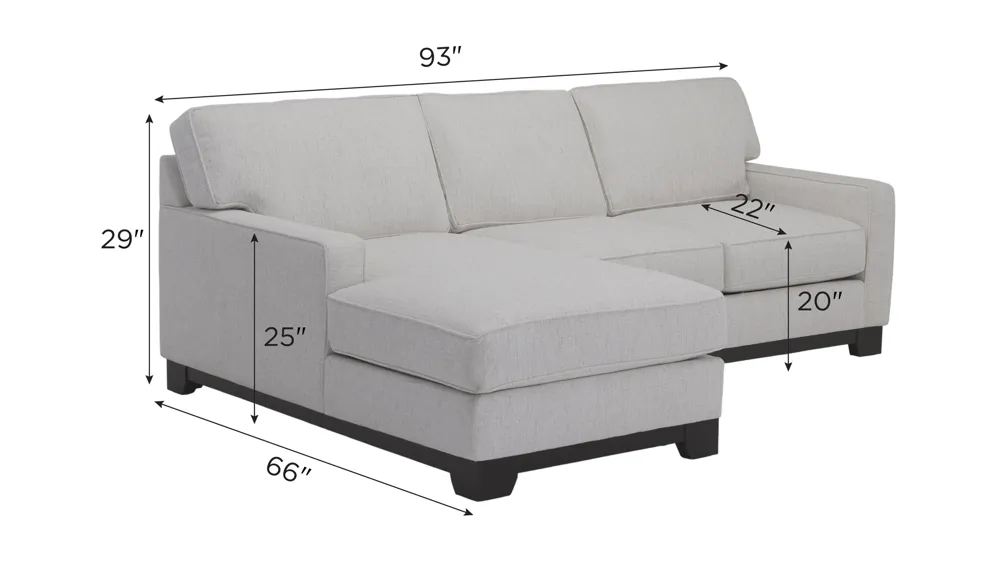Artemis I 2-pc Sofa Chaise Dimensions