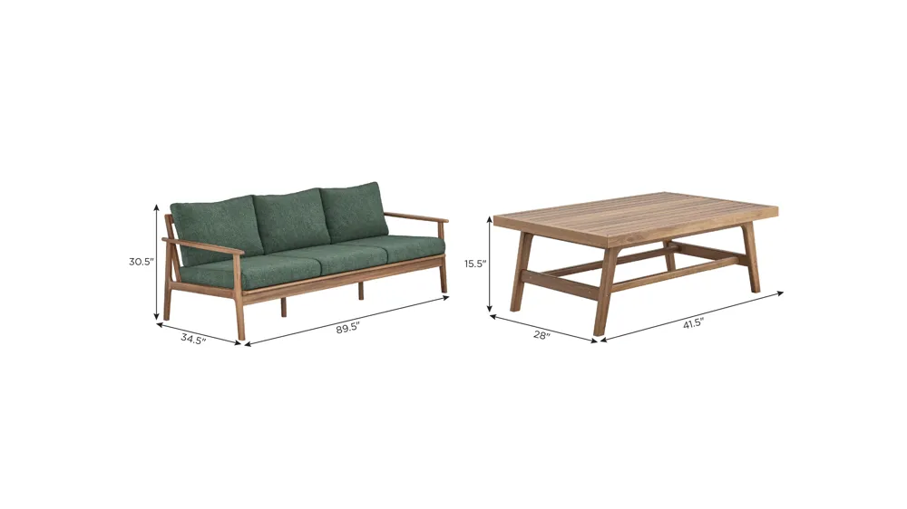 Ashton 2-pc. Outdoor Patio Set Dimensions