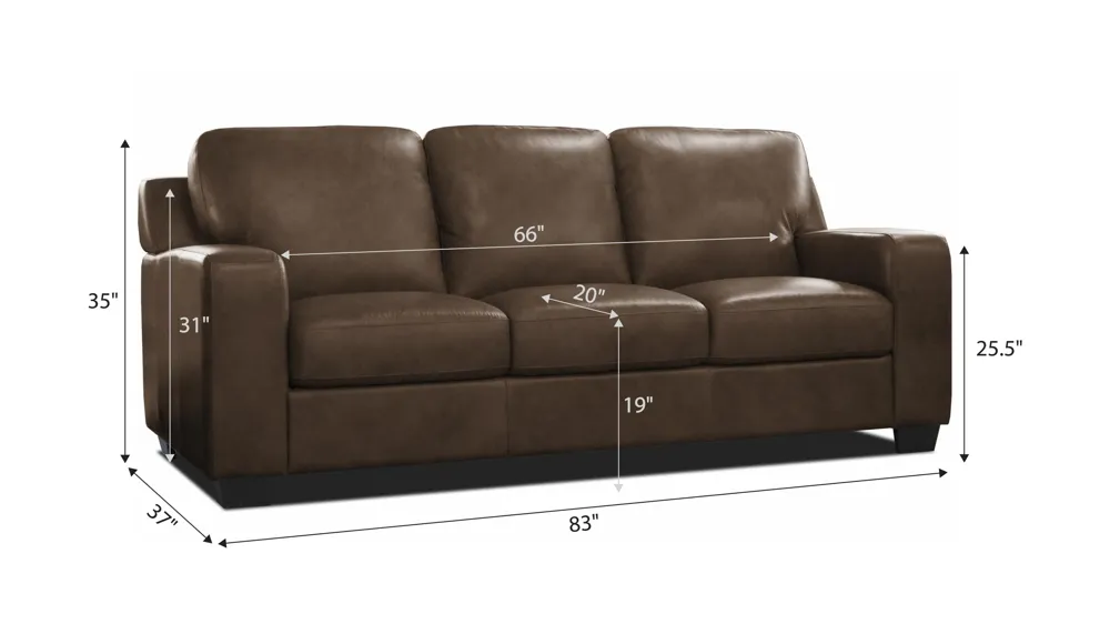 Bari Leather Queen Sleeper Dimensions