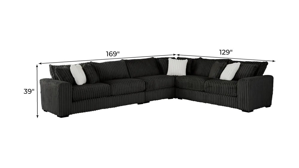 Onyx Moon 4-pc. Sectional Dimensions