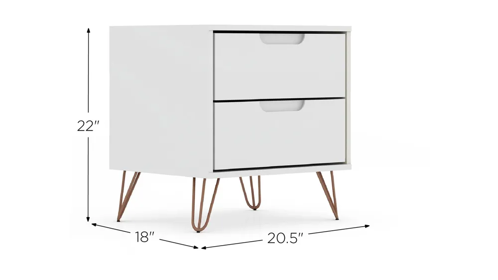 Rockefeller 2 Drawer Nightstand Dimensions