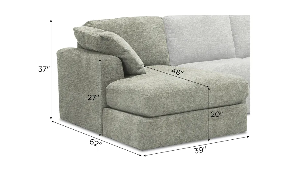 Nappily Left Arm Facing Chaise Dimensions