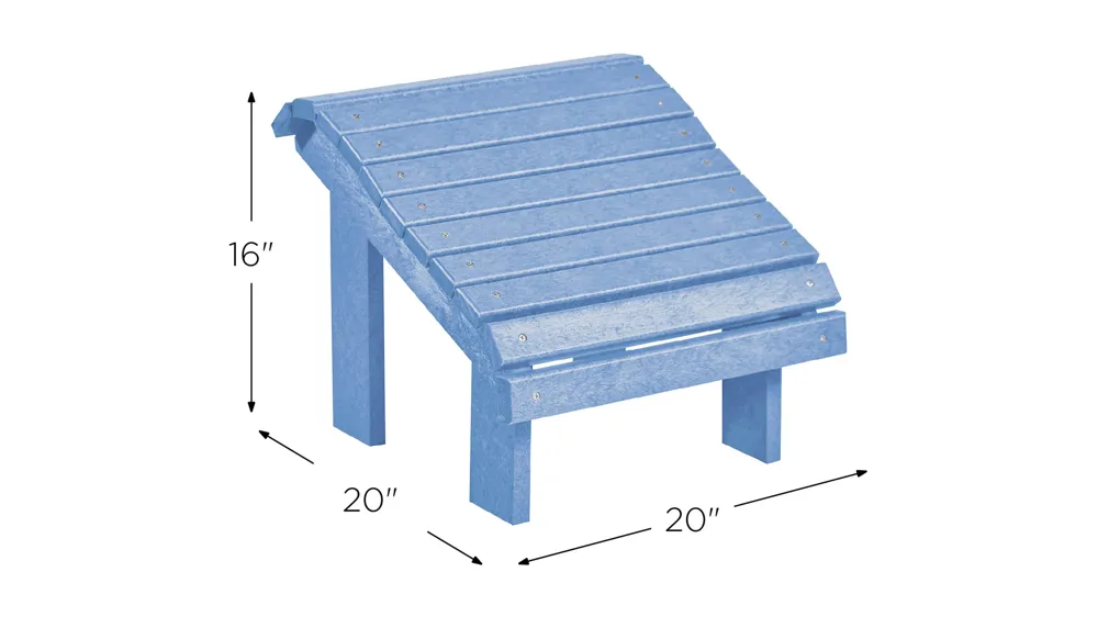 Generation Recycled Outdoor Premium Adirondack Footstool Dimensions