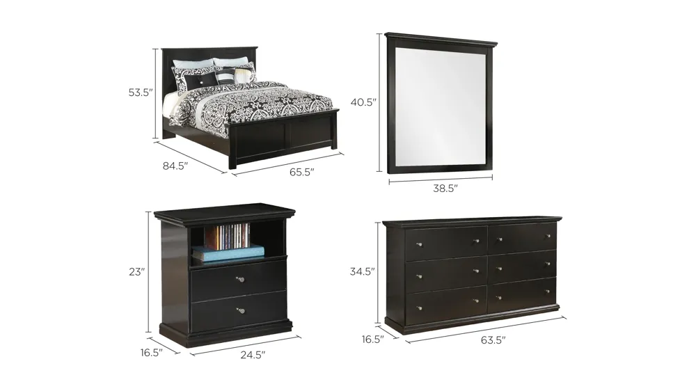 Adele 4-pc. Bedroom Set Dimensions