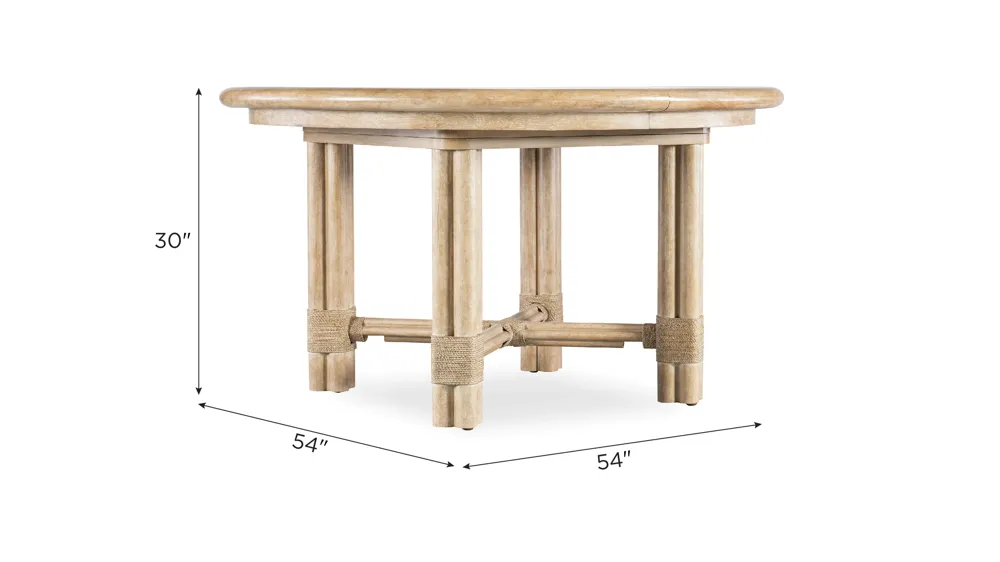 Retreat Pole Rattan Dining Table Dimensions