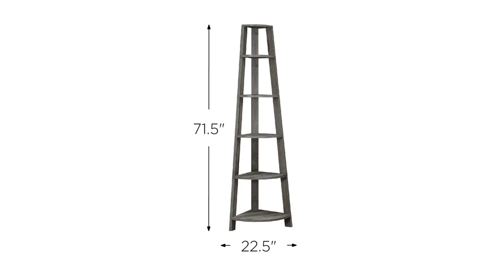 Monarch 72" Corner Bookcase Dimensions