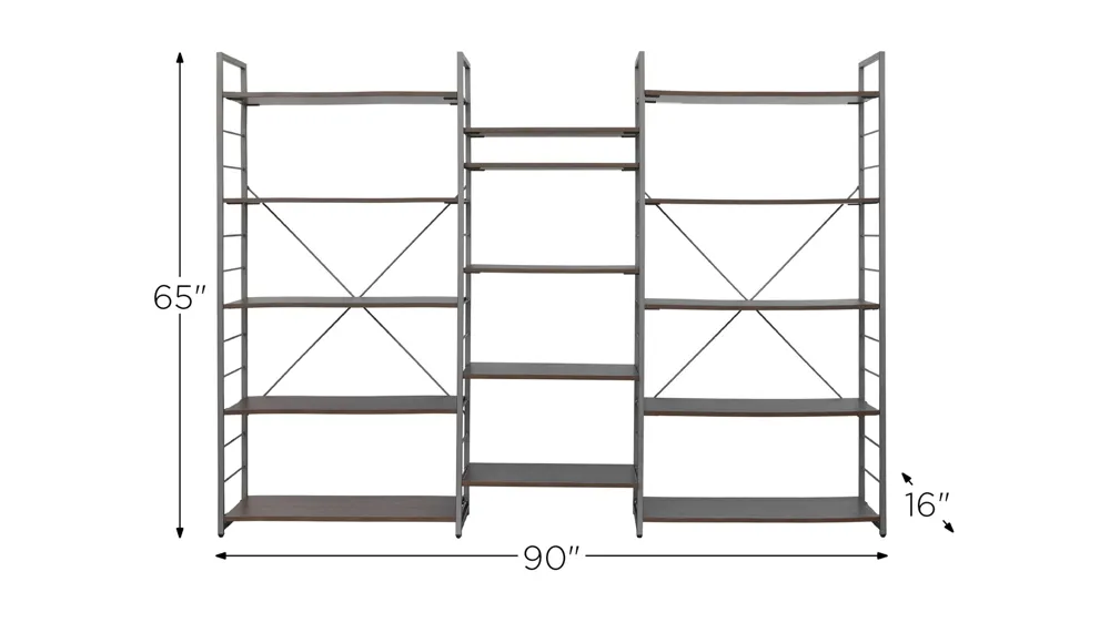 Seaford 65" Bookcase Dimensions