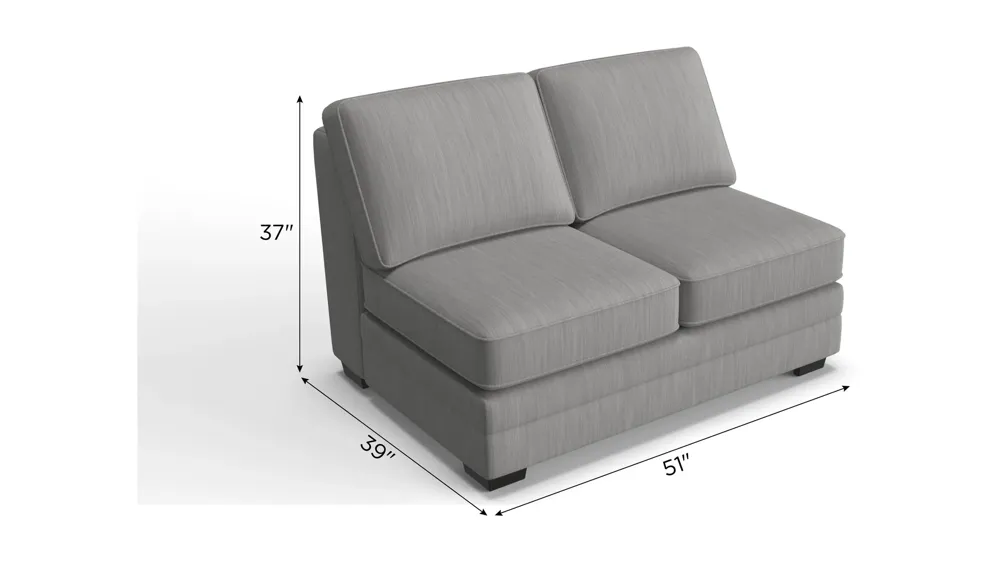 Caid Chenille Armless Loveseat Dimensions