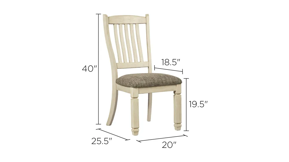 Aspen Rake-Back Dining Chair Dimensions