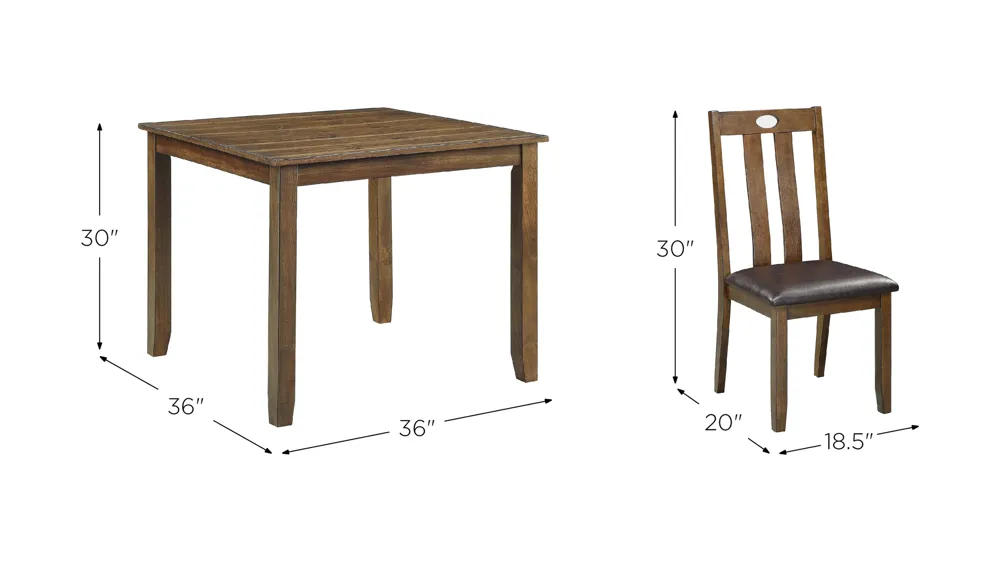 Kaydee 5-pc Dining Set Dimensions