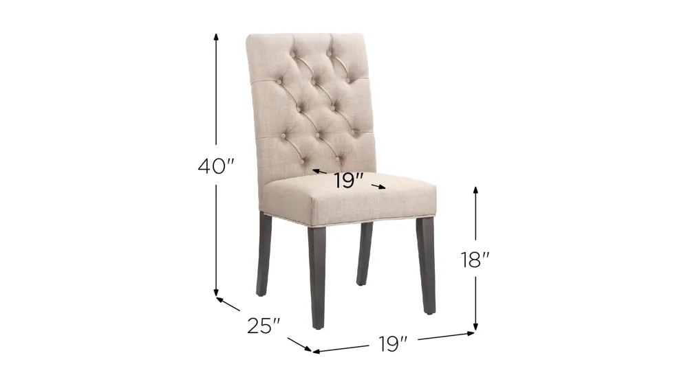 Kathryn Upholstered Parsons Dining Chair - Set of 2 Dimensions