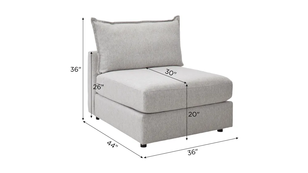 Durango Armless Chair Dimensions