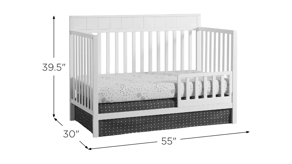 Oxford Baby Logan 4-in-1 Convertible Crib with Conversion Kit Dimensions