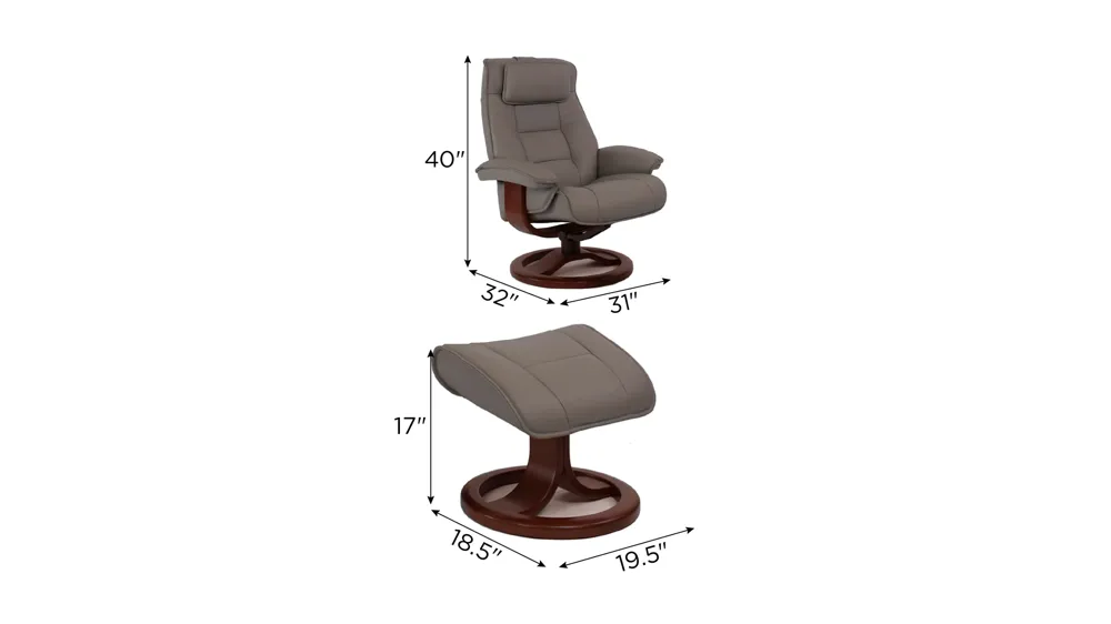 Mustang R Small Recliner and Ottoman Dimensions