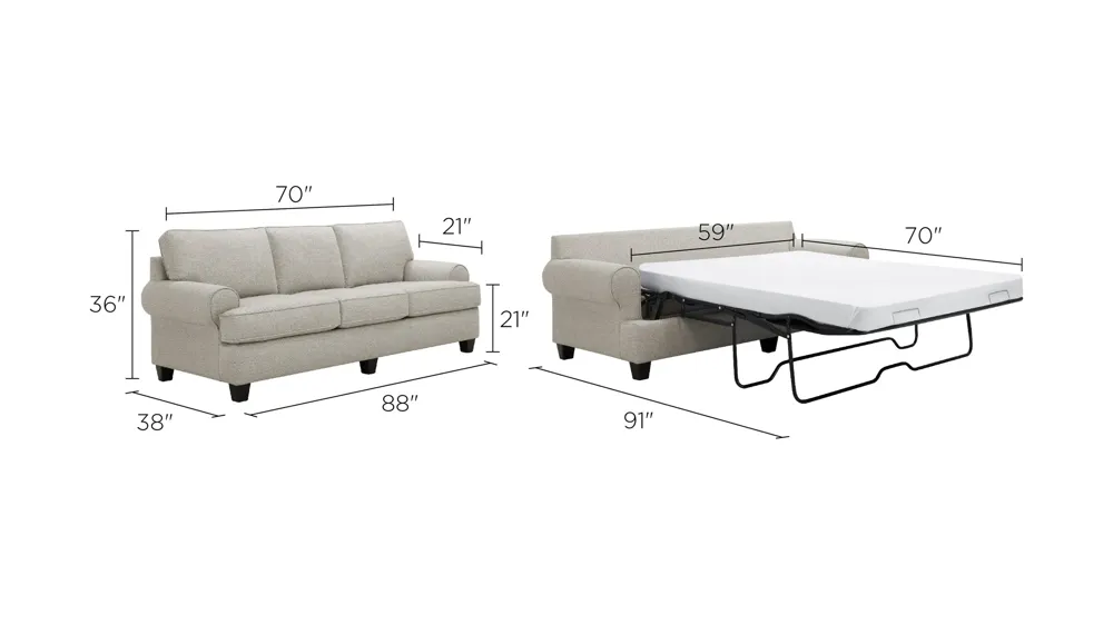 Shiloh Queen Sleeper Sofa Dimensions