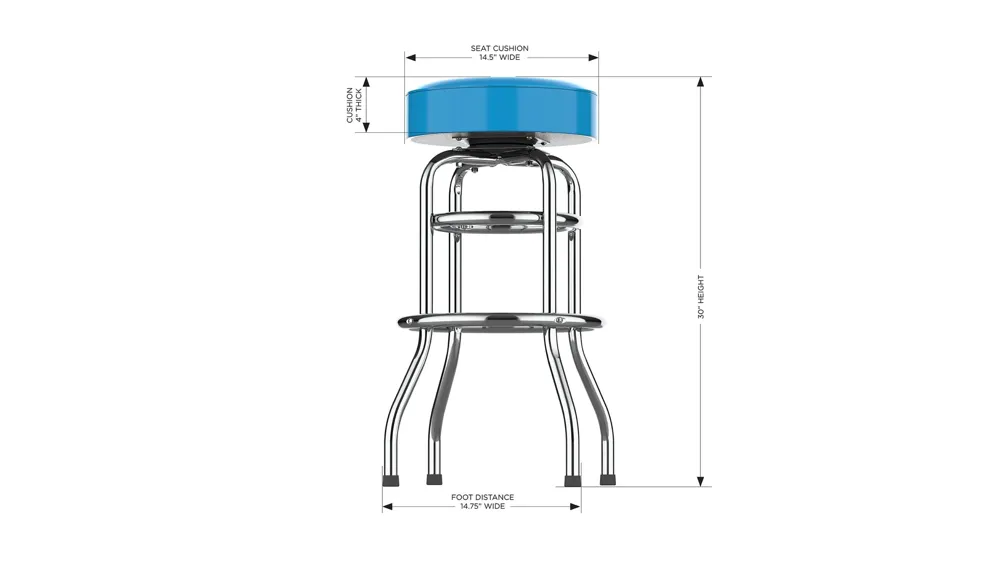 NFL Backless Swivel Bar Stool Dimensions